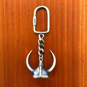 Vintage 3D Viking Horned Helmet Keychain